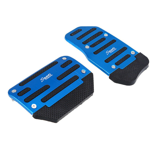 Set Blue Non-Slip Automatic Gas Brake Foot Pedal Pad Cover Car Accessories UK AE