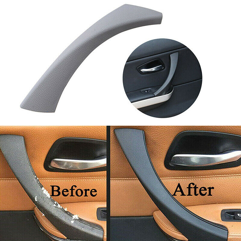 1x Gray Left Side Door Handle Pull Trim Cover For BMW E90 E91 3 Series 2004-2012