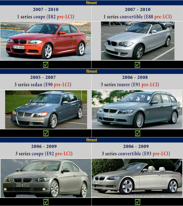Rearview Mirror Cover Caps For BMW E81 E82 E87 E88 E90 E91 E92 E93 PRE-LCI 05-07