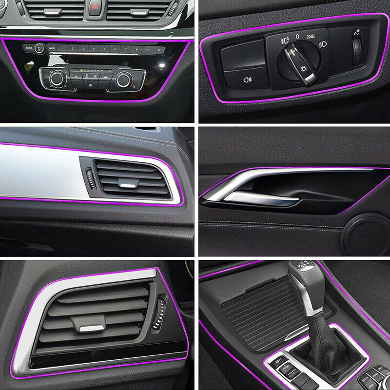 5M Purple Edge Line Car Interior Exterior Decoration Styling Molding Trim Strip