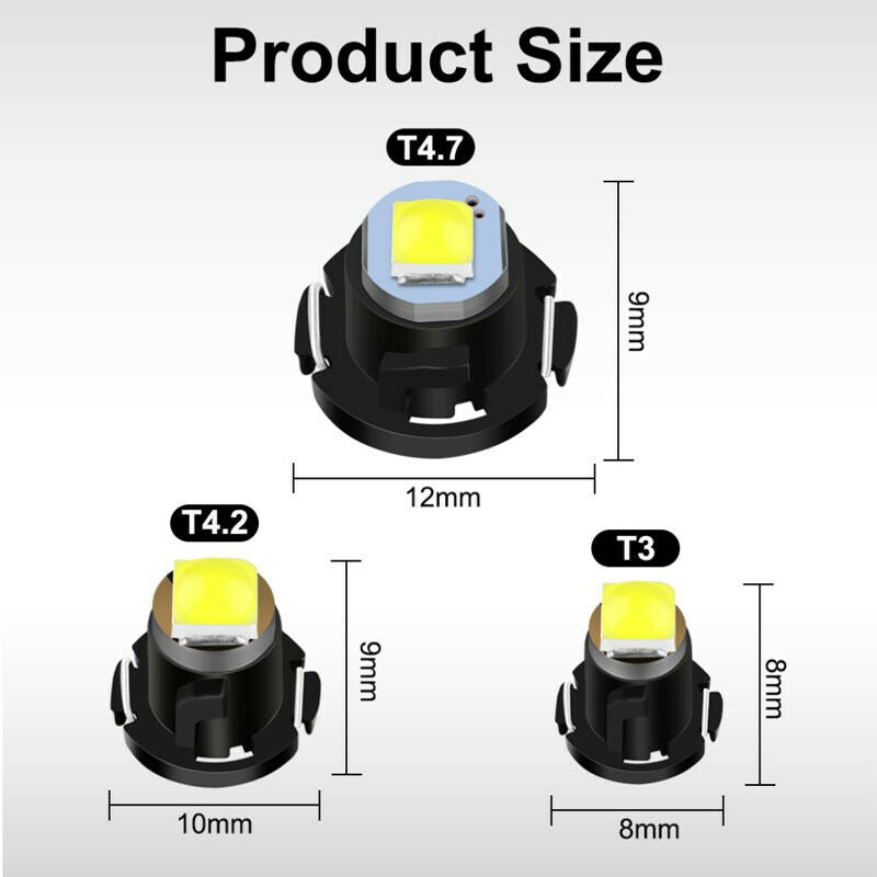 10PCS T3/T4.2/T4.7 Wedge LED Dashboard Lamp Panel Bulb Car Instrument Light UK