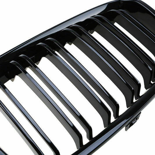 Front Kidney Grill Grille For 2010-2014 BMW F20 F21 1 Series M Sport Gloss Black