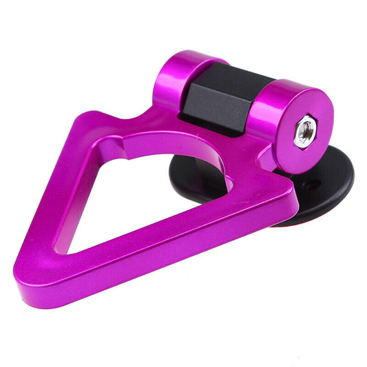 1xTriangle Purple High-Strength Racing Car Tow Strap Front Bumper Hook Auto