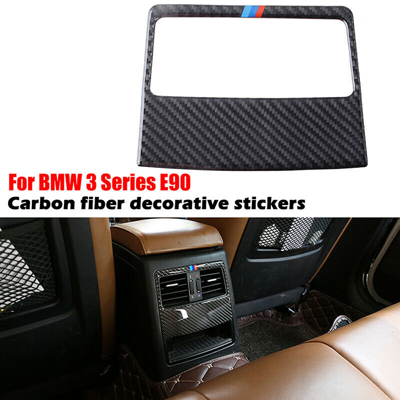 1x For BMW 3 Series E90 E92 E93 Car Carbon Fiber Rear Air Vent Outlet Trim Cover
