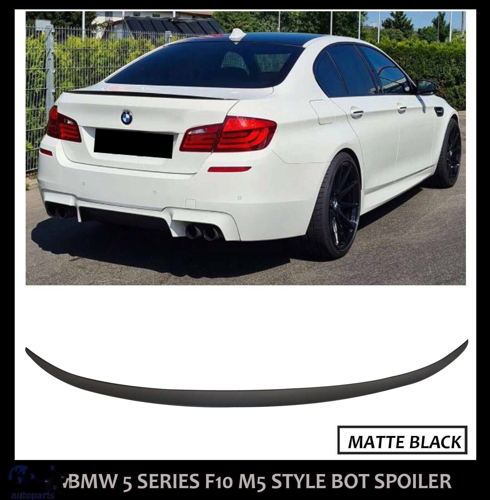 Spoiler Lip for BMW F10 Glossy Black Rear Trunk Wing Lid