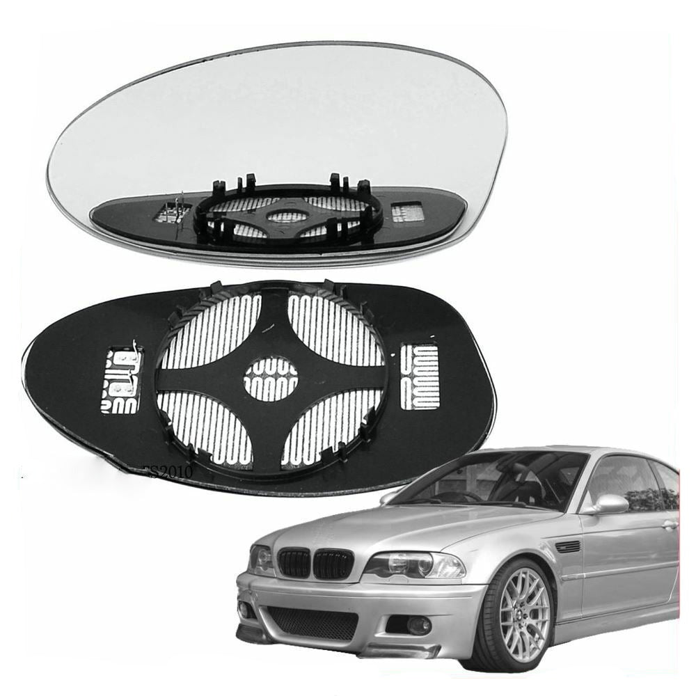 Left Passenger side wing mirror glass for BMW M3 (E46) 2000-2006 Heated