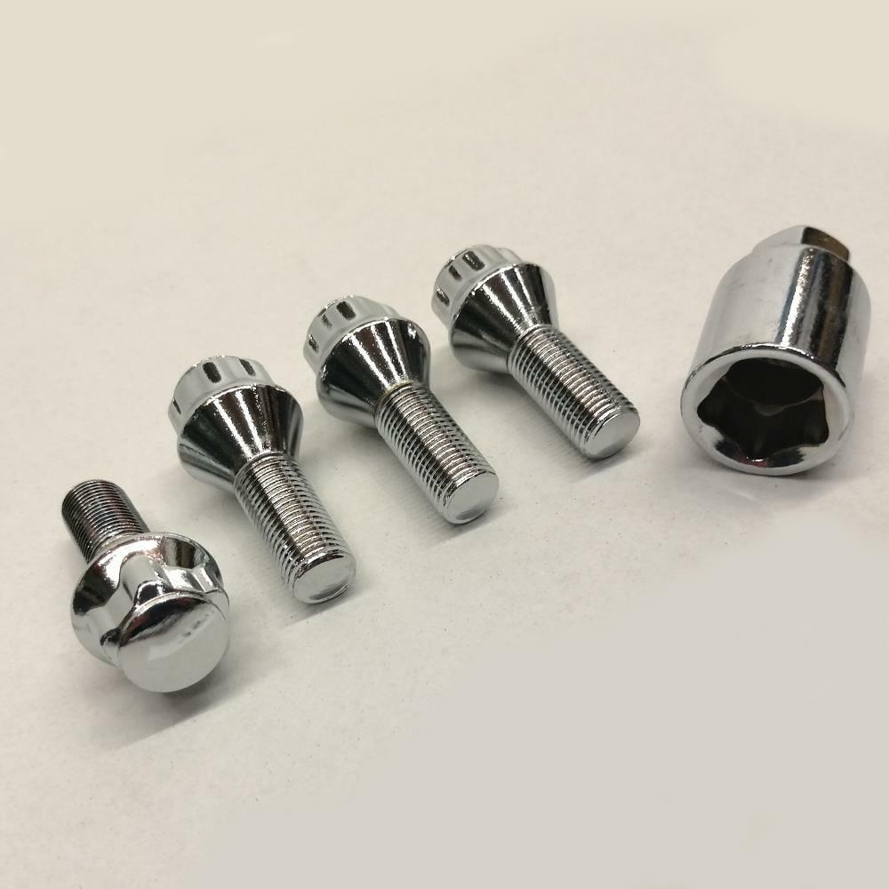 UNIVERSAL SILVER ALLOY WHEEL LOCKING BOLTS 12x1,25x25C