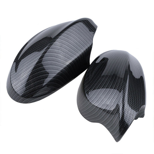 2x Carbon Fiber Wing Mirror Cover Caps For BMW 3 Series E90 E91 320d 330d 05-08