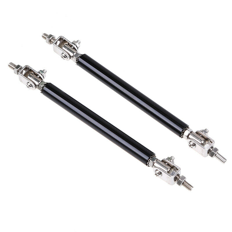 2x Black Front Bumper Support Tie Rod Bar Kit Splitter Lip Strut Universal UK