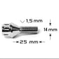 UNIVERSAL SILVER ALLOY WHEEL LOCKING BOLTS 14x1,5x25C