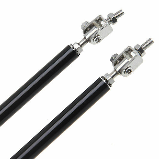 Universal 3.9inch Adjustable Bumper Lip Splitter Rod Strut Bar Support Black AH