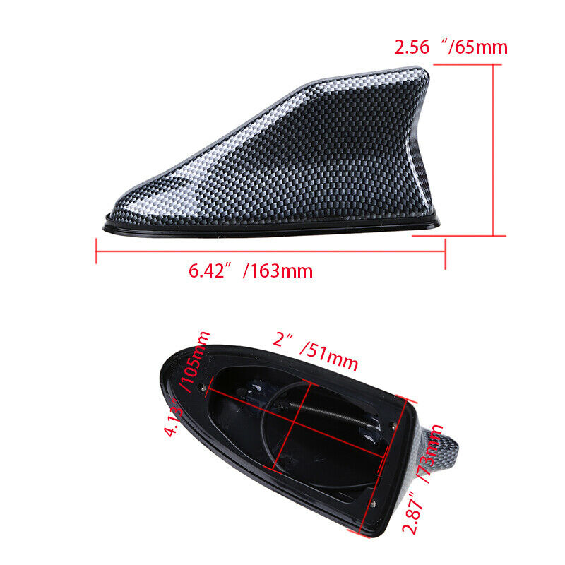 NEW Carbon Fiber Style Shark Fin Aerial Antenna Roof AM/FM Radio Signal Rubber A