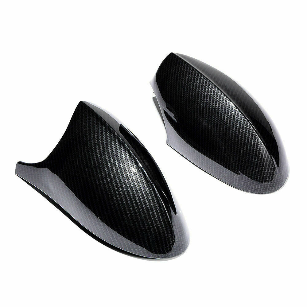 Carbon Black Rearview Wing Mirror Cover Cap For BMW E90 E91 05-07 E92 E93 06-09