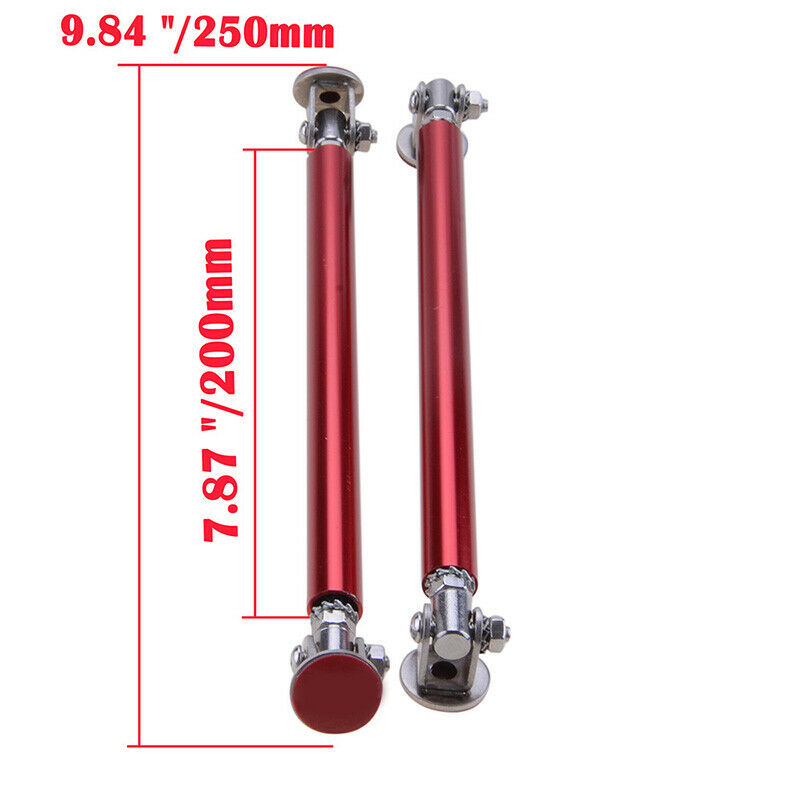 200mm Red Adjustable Car Front Rear Bumper Lip Splitter Strut Rod Support Bars