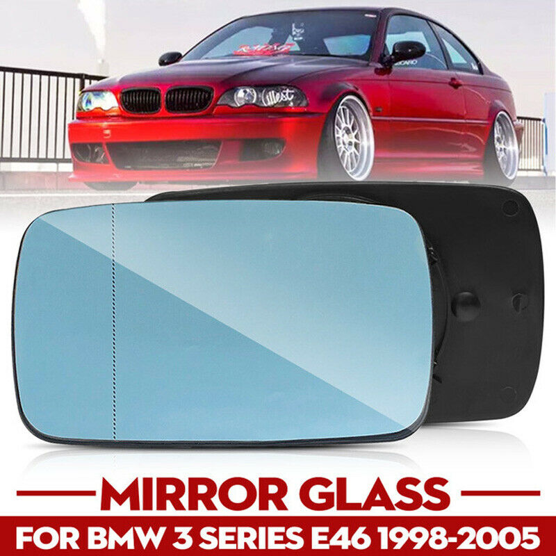 Right+Left Wing Mirror Glass Blue Heated for BMW 3-Series E46 Saloon 1998-06 UK