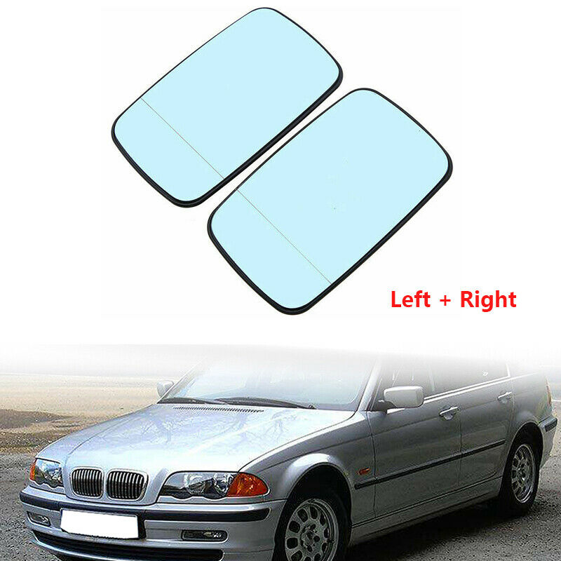 Right+Left Wing Mirror Glass Blue Heated for BMW 3-Series E46 Saloon 1998-06 UK