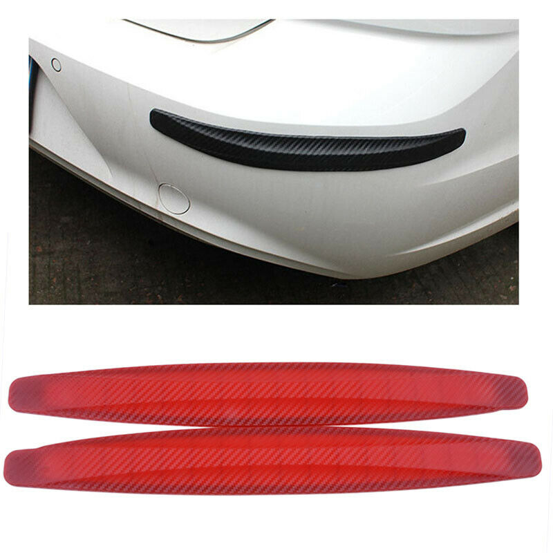2X Car Front Rear Bumper Sill Body Guard Protector Rubber Trim Strip Red UK