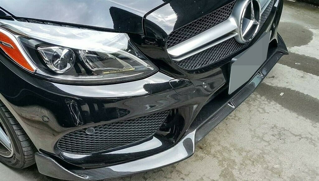 MERCEDES C CLASS A205 W205 C205 AMG LOOK BRABUS STYLE FRONT SPLITTER LIP 2013-17