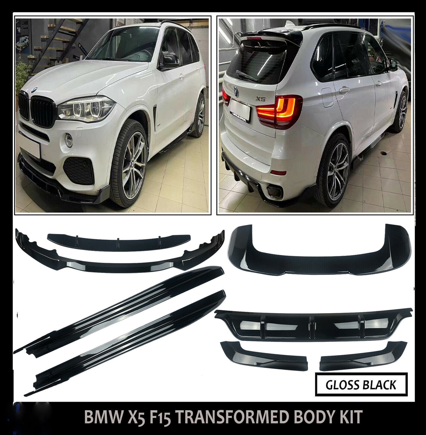 BMW X5 F15 TRANSFORMED BODY KIT REAR DIFFUSER FRONT SPLITTER SPOILER SIDE SKIRT