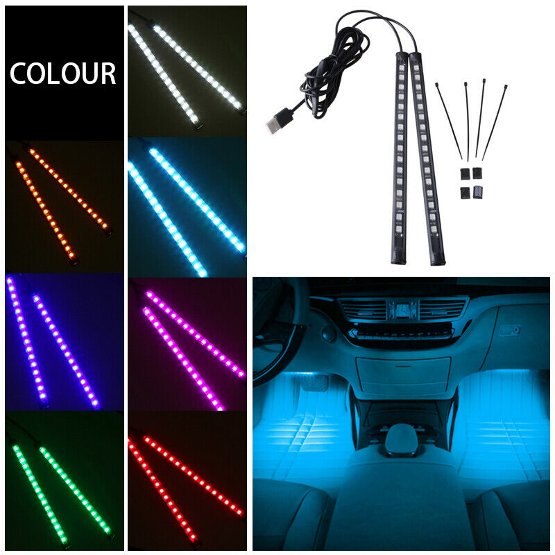 9/16 LED Car Interior Lights Footwell Strip Light Atmosphere Lamp Universal UK