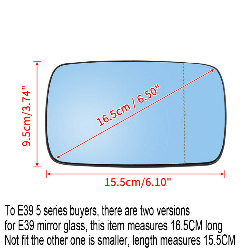 Passenger Side Mirror Glass w/Backing Heated for BMW E39 E46 320i 330i 325i 525i