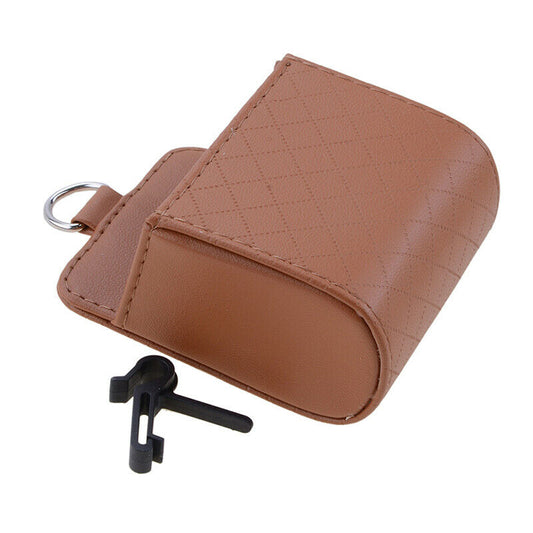 Car Air Seat Outlet Organiser Storage Pocket Holder PU Leather Phone Pouch Box e