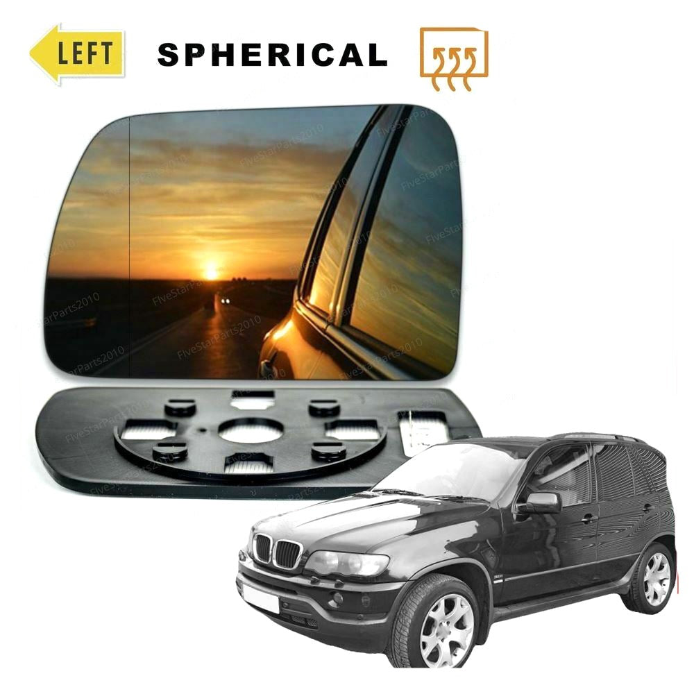 Left Passenger side Wide Angle Wing mirror glass for BMW X5 E53 99-06 Heated