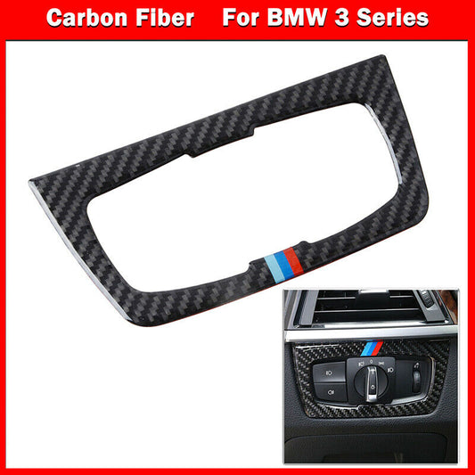Carbon Fiber Interior Headlight Switch Cover Trim Fit for BMW F30 F31 F32 UK