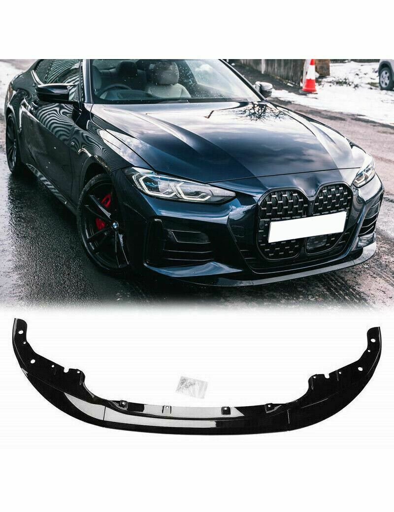 BMW 4 series G22 G33 G26 M performance style Gloss Black front splitter spoiler