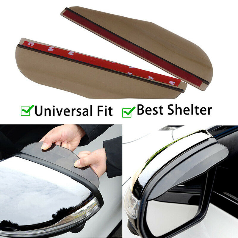 Smoked Car Rear View Side Mirror Rain Board Eyebrow Sun Visor Guard Accessories