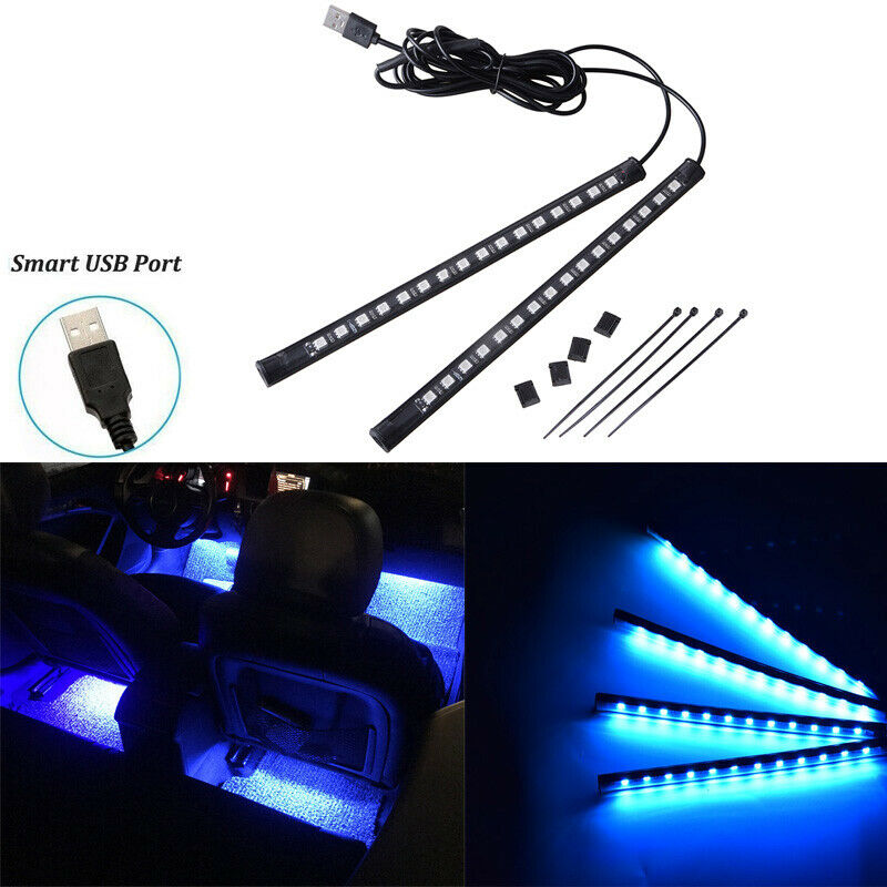 9/16 LED Car Interior Lights Footwell Strip Light Atmosphere Lamp Universal UK