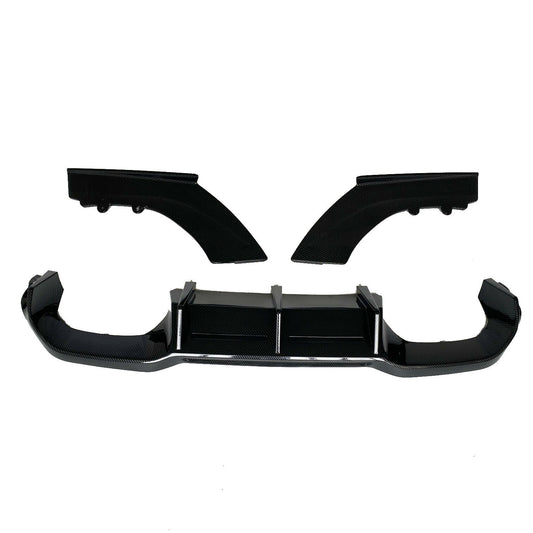 FOR BMW F87 M2 REAR DIFFUSER SPLITTER VALANCE 3PC MTC STYLE 2015+ CARBON LOOK