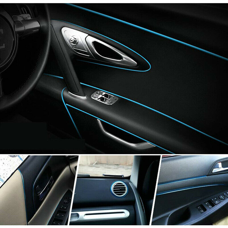 Blue 5M Car Styling Strips Trim Interior Door Sticker Moulding Line with Tool UK