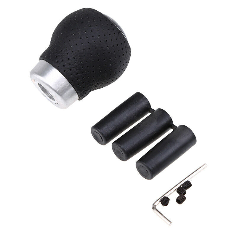Universal 5 Speed Car Auto Gear Shift Knob Aluminum Manual Leather Shifter Lever