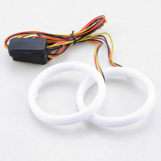 60-120mm COB LED Headlight Rings Halo Angel Eyes Fog Light Daytime Running UK ae