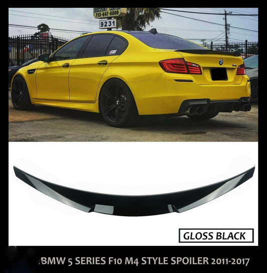 BMW 5 SERIES F10 M-SPORTS M4 REAR TRUNK LID LIP BOOT SPOILER 2011-17 GLOSS BLACK