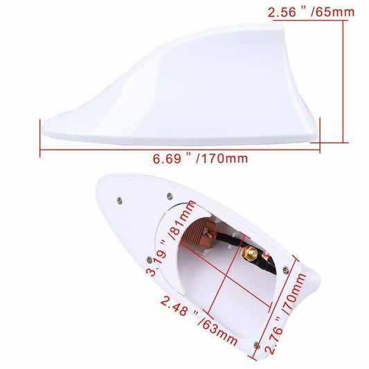 White Car SUV Roof Shark Fin Antenna Radio Signal AM FM Aerials For VW BMW HOT