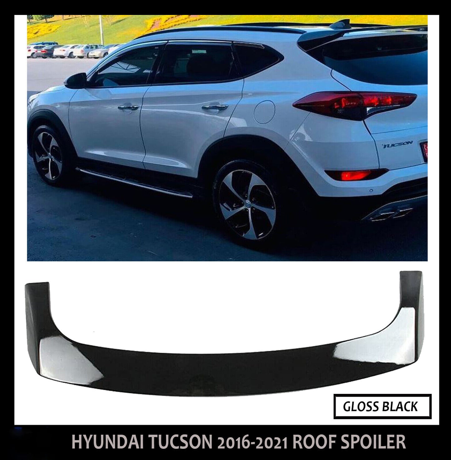 HYUNDAI TUCSON REAR TAILGATE TRUNK ROOF SPOILER WING 2016-2021 GLOSS BLACK