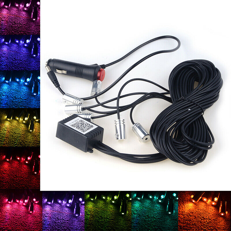 Car Ambient Atmosphere Lighting RGB LED Interior Strip Light Trim APP Control