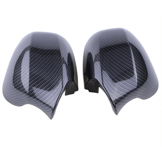 Pair Carbon Look Rear View Mirror Cover Caps For BMW E87 E81 E82 E90 E91 E92 E93