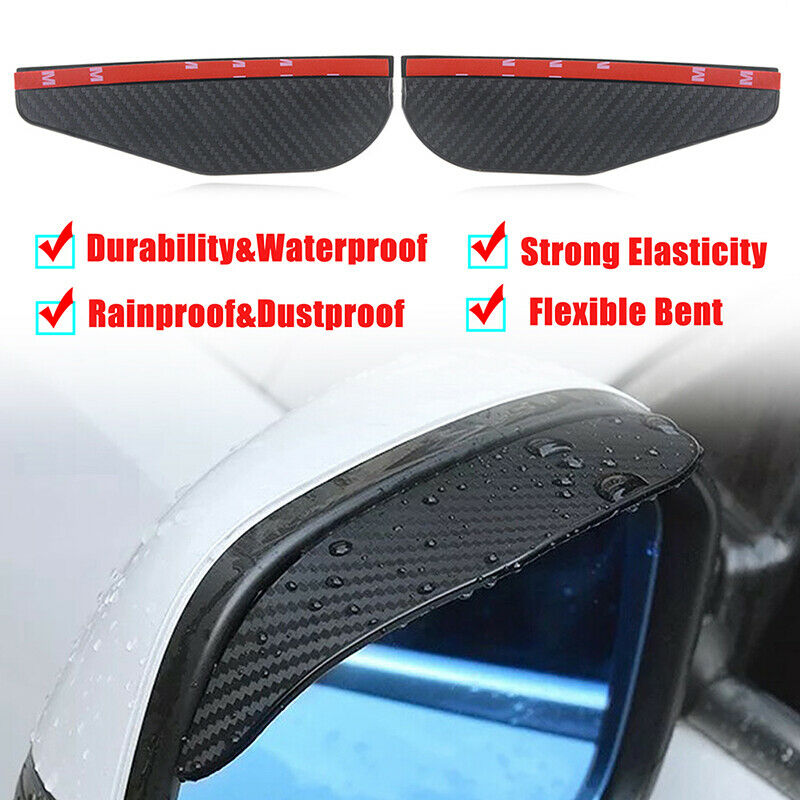 2X Car Black RearView Side Mirror Rain Board Eyebrow Guard Sun Visor Accessories