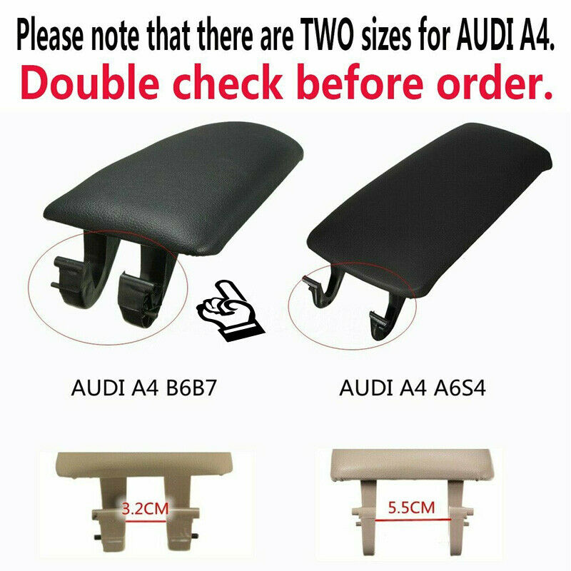 For Audi A4 B6 B7 2001-2008 PU Leather Center Console Armrest Lid Cover Beige