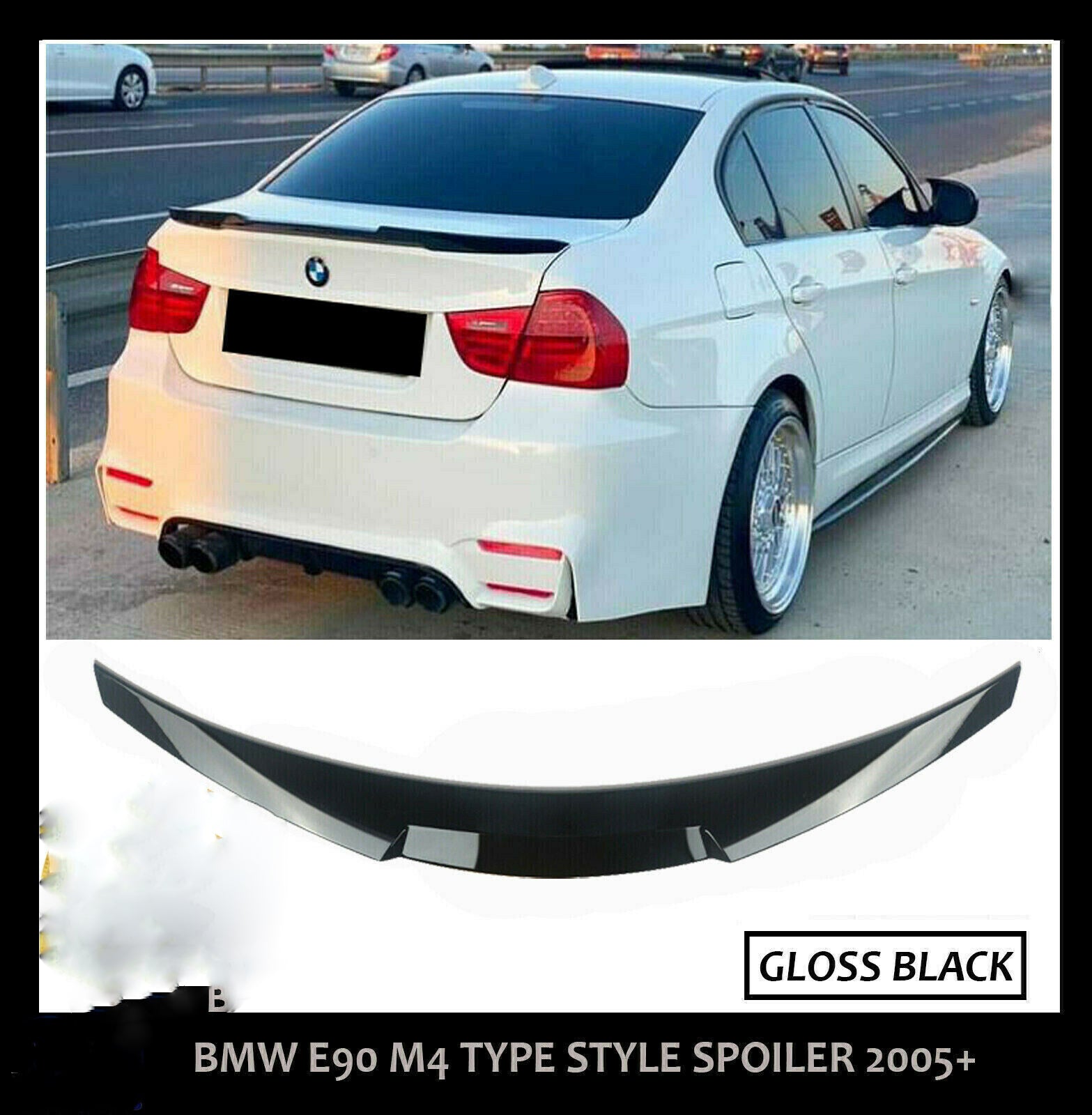 BMW 3 SERIES E90 M SPORT M4 TYPE V STYLE REAR TRUNK BOOT SPOILER LIP 1 –  Euro e-Store