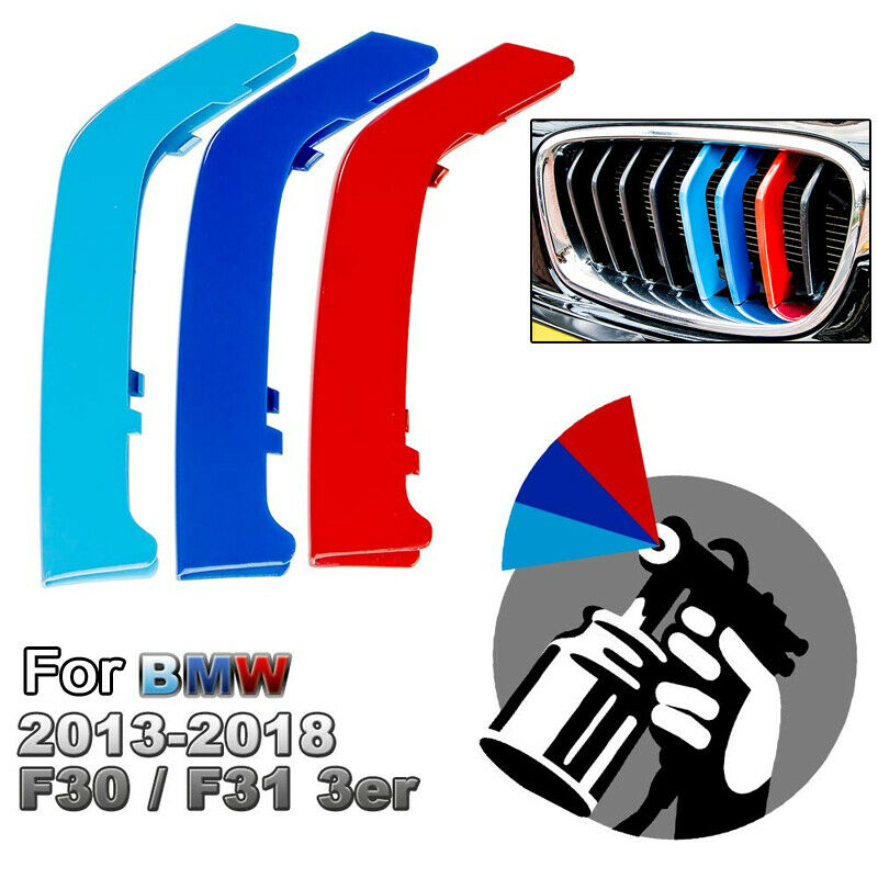 For BMW Grill 3 Color Cover Stripe Clip 3 Series F30/F35 8 Grill 2013-2017 UK ee
