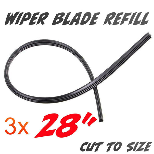 3 x universal wiper blade rubber Insert Refills front rear 28" replacement