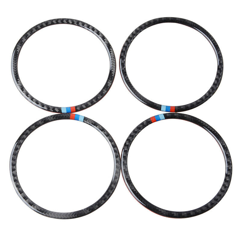 Real Carbon Fiber Speaker Ring Cover Trim Decor For BMW 3 4 Series F30 F34