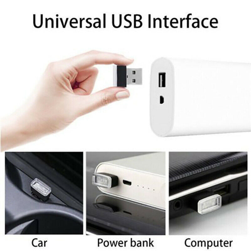 Mini USB LED White Color Wireless Lamp Car Atmosphere Light Colorful Accessory