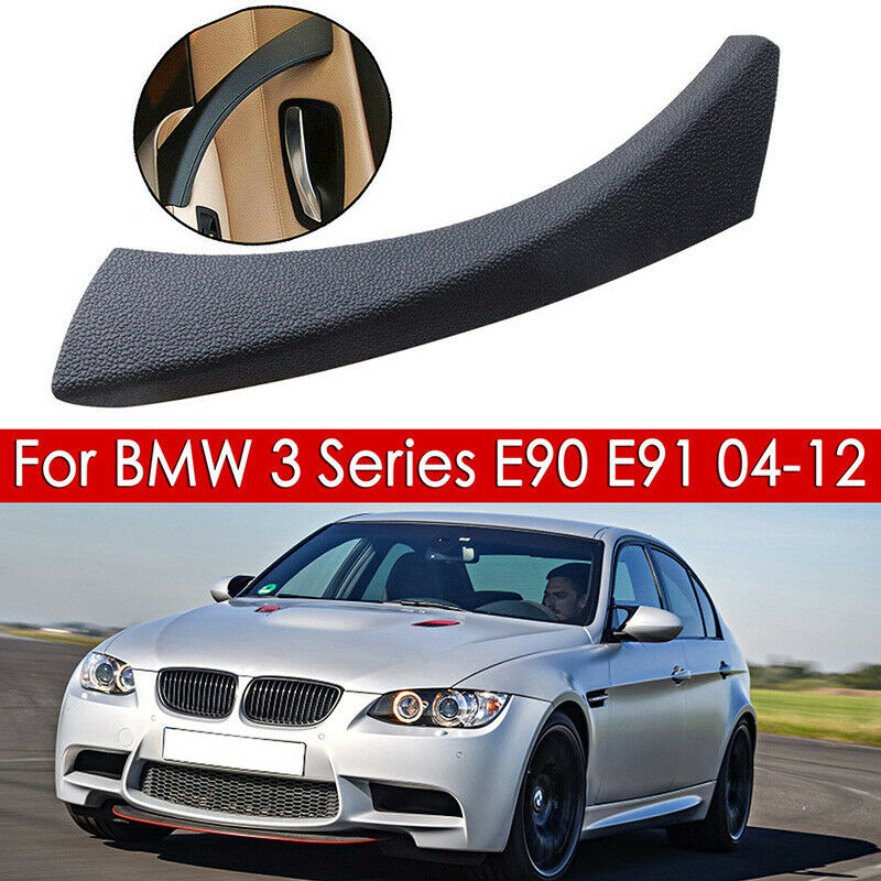 1x Black Right Side Door Handle Pull Trim Cover For BMW E90 E91 3 Series 2004-12