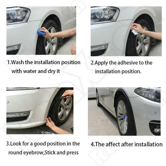 2PCS Car Fender Flare Extension Wheel Eyebrow Trim Protector Lip Strip Universal