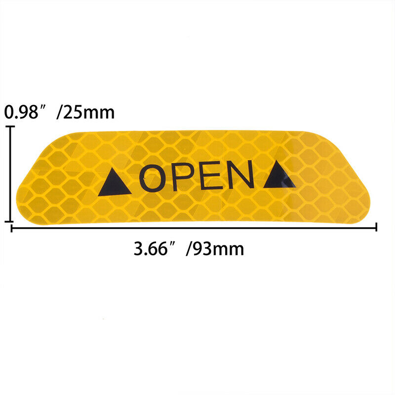 4PCS Car Door Open Sticker Reflective Tape Safety Warning Decal Orange HIQ ah01